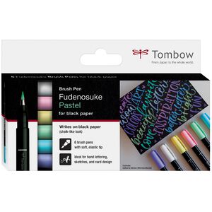 Tombow Stylo de calligraphie Fudenosuke Pastel, assortiment (6)