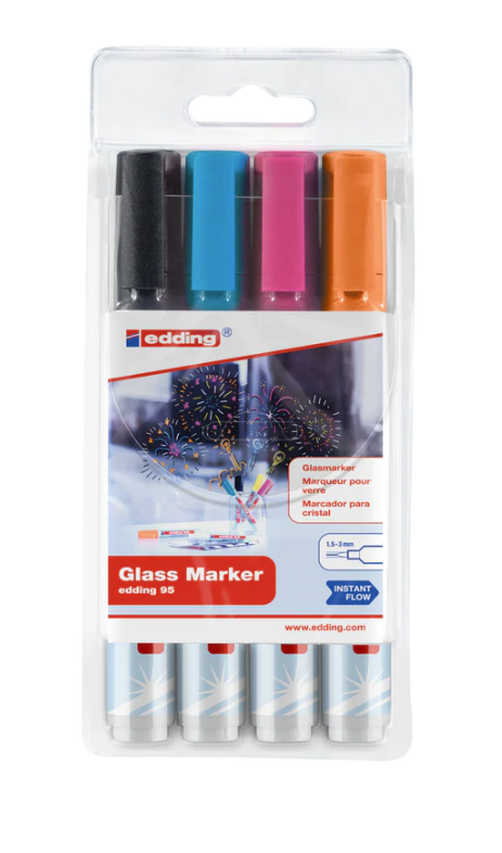 Glasboardmarker edding 95 4er-Set Basic