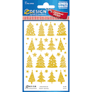 Stickers  Weihnachtsbaum gold