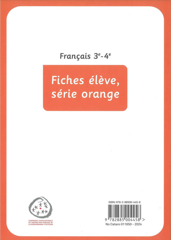 Français 3-4e, fiches élèves parcours, série orange (CATARO 011650)