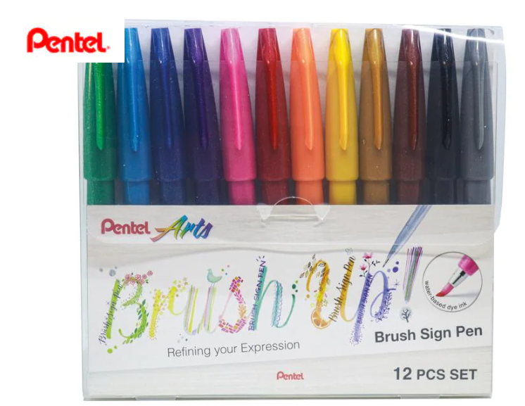 Faserschreiber «Brush Sign Pen», Set 12 Stück