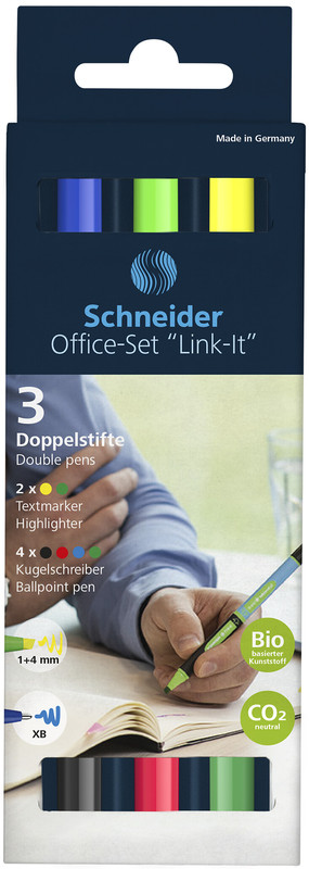 Stylo à bille Schneider Office-Set Link-It, assortiment 6 pièces