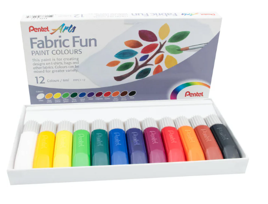 Peinture pour tissus set de 12 couleurs  Pentel Fabric Fun