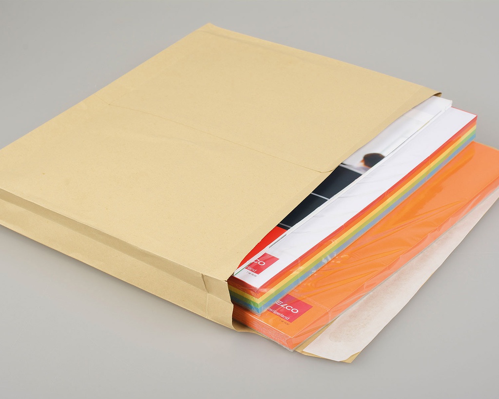 Enveloppes C4, à soufflet, kraft brun, 100 pièces