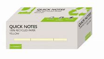 ​​Feuilles adhésives jaune Quick Notes 38 x 51 mm (Pq de 12 x 100pces)