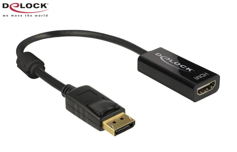 Delock DisplayPort Adapter dP 1.2 Stecker auf HDMI Buchse  4K/30Hz, schwarz