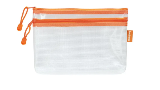 Poche avec fermeture à glissière Mesh Bag Double 25 x 16 cm orange