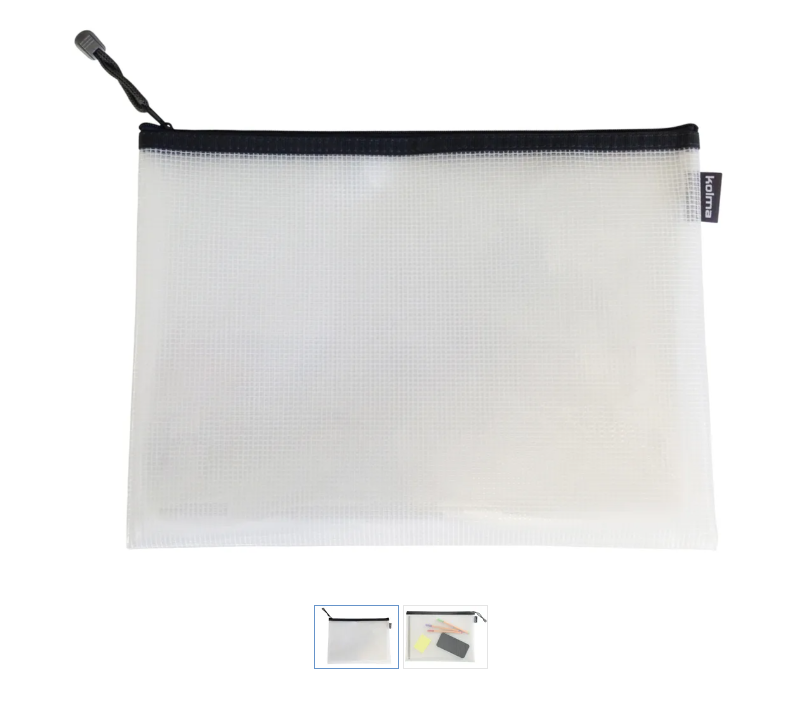 Reissverschlusstasche Mesh Bag A4 anthrazit