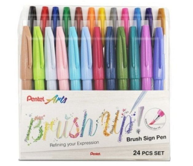 Faserschreiber «Brush Sign Pen», Set 24 Stück