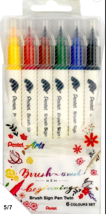 Faserschreiber «Brush Sign Pen Twin», Set 16 Stück Farben