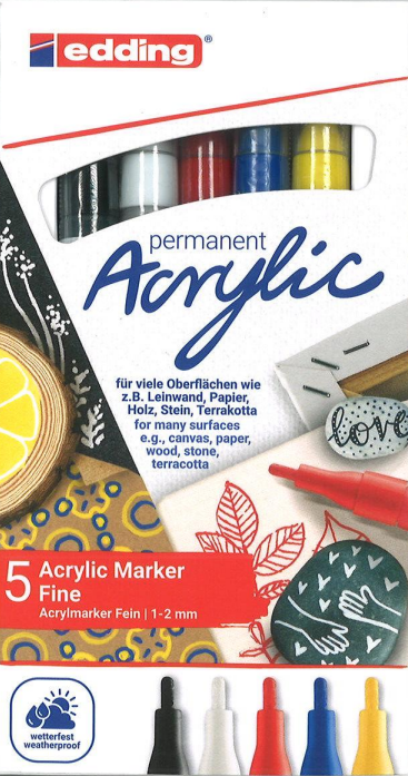 Acrylmarker Set edding à 5 Stück  (5300)