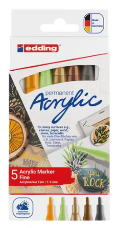 Acrylmarker Set edding à 5 Stück  (5300)