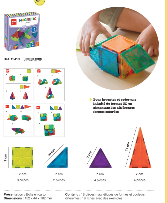 Jeu magnétique figures 36 pièces  Apli
