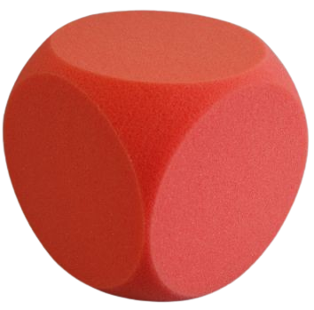 [90.986] Dé géant en mousse 15 cm, rouge neutre