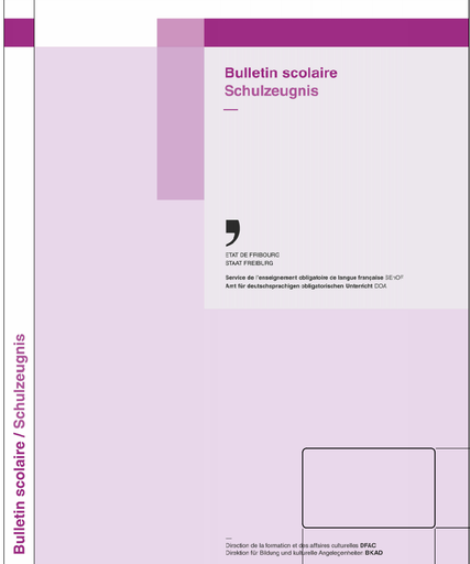 [10050] Bulletin scolaire incl. housse et feuille de titre - 40 pages version 2022