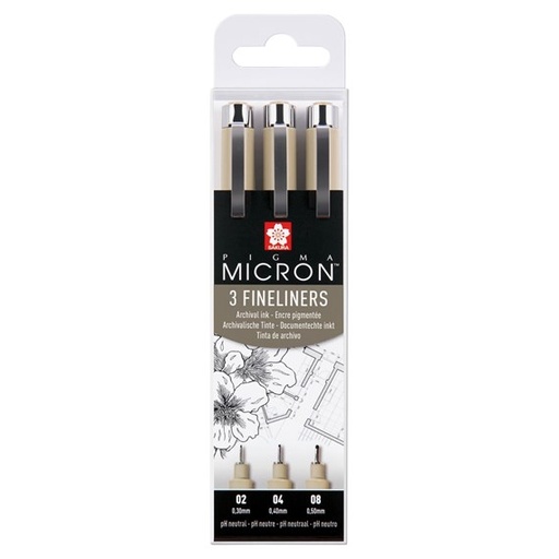 [68.276] Pigma Micron Fineliner Set 3 Stifte schwarz (0.3 / 0.4 / 0.5 mm)