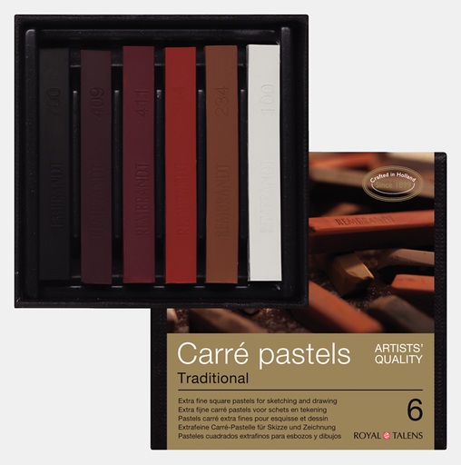 [91.502.06] Carrés pastels Traditional Rembrandt 6pc