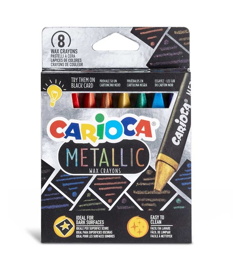 [91.636] Crayons de cire Carioca Metallic, 8 couleurs