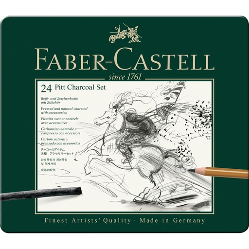 [91.451] Fusains secs et naturels avec accessoires PITT
Faber-Castell, assortiment 24 pièces