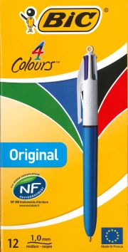 [67.268] Stylos Bic 4 couleurs (12 pièces)