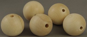 [81.108.6060] Boules en bois ø 60 mm avec trou traversant (paquet de 5 pièces)