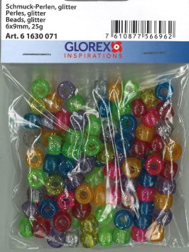 Perles en plastique 6 x 9 mm 25 g