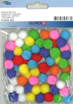 [83.338] Pompons Mix mehrfarbig 1.5 cm - 60 Stück