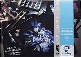 [94.102] Papier aquarelle van Gogh A4 noir, 360 g/m2, 12 feuilles