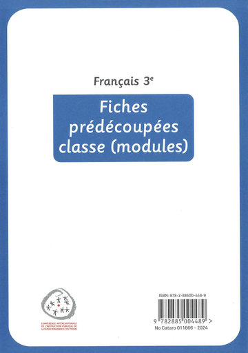 [11137] Français 3e, fiches prédécoupées classe (modules) (CATARO 011666) 