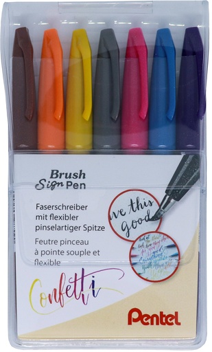 Faserschreiber «Brush Sign Pen», Set 7 Stück