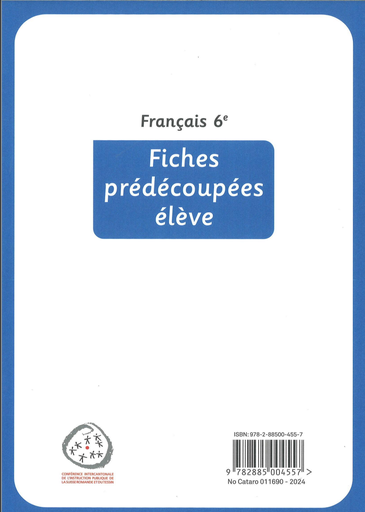 [11476] Français 6e fiches pré-découpées élève (CATARO 11690)