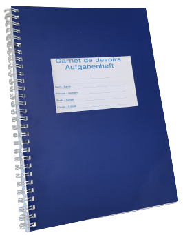 [10724.1] Carnet de devoirs bleu - version couverture en carton presspan