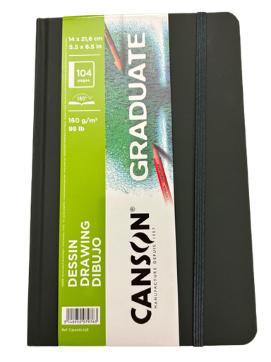 [94.811] Canson Skizzenbuch Graduate Drawing 14 x 21.6 cm, weisses Papier 160g/m2, 104 Seiten