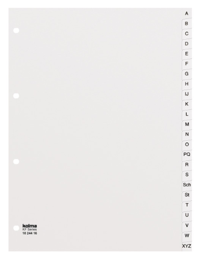 [66.120] Plastikregister A - Z, in A4-Format (Polyproylen)