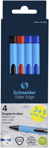 [67.312] ​​​​Stylo à bille Schneider Slider Edge XB assortiment 4 pièces