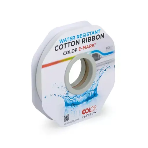 [69.754] Rubans en coton, blanc hydrofuge 15 mm, 25 m